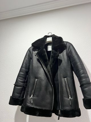 Abrigo cazadora negro