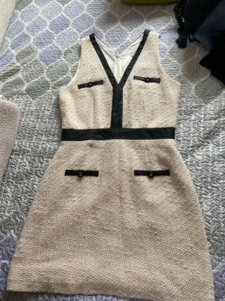 Vestido Elegante Morgan Beige y Negro