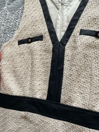 Vestido Elegante Morgan Beige y Negro