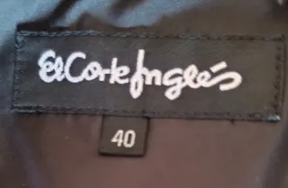 Abrigo El Corte Inglés Negro y Marrón