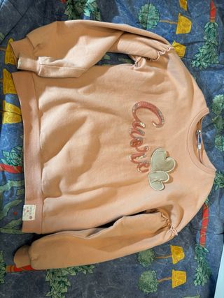 Sudadera rosa con corazones y lentejuelas