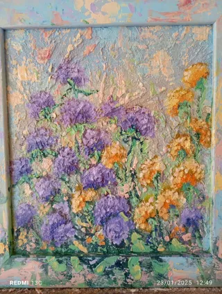 Cuadro Flores Moradas y Amarillas