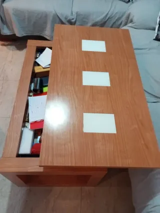 Mesa de centro elevable madera