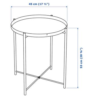 Mesa auxiliar IKEA GLADOM roja