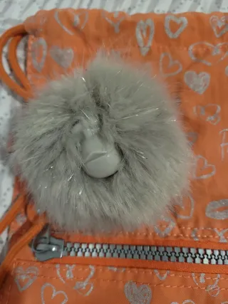 Bolsa Kipling Naranja Corazones y Besos