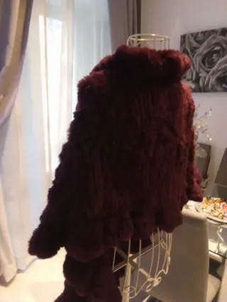 Estola Piel Natural Borgoña