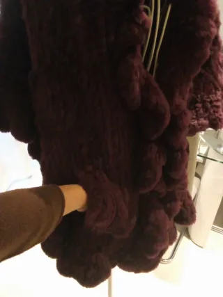 Estola Piel Natural Borgoña