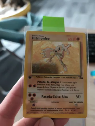 Pokémon Hitmonlee Holográfica Fósil 1ed ESPAÑOL