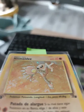 Pokémon Hitmonlee Holográfica Fósil 1ed ESPAÑOL