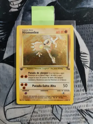 Pokémon Hitmonlee Holográfica Fósil 1ed ESPAÑOL