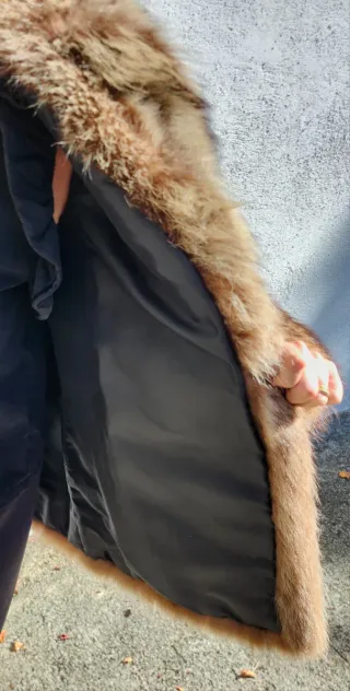 Chaquetón de pelo marrón multicolor