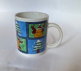 Tazza Natale Renna Alberi Blu