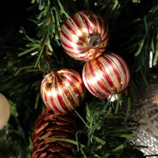 Palline Vintage Oro e Rosso