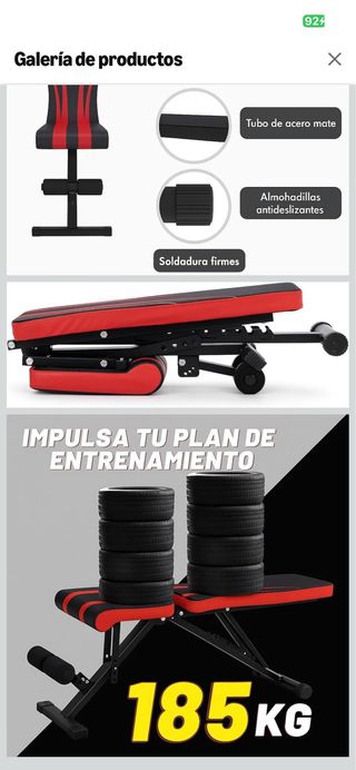 Banco de gimnasio ajustable