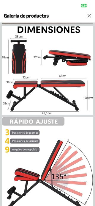 Banco de gimnasio ajustable