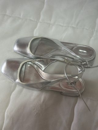 Zapatos Zara Plateados Talla 39