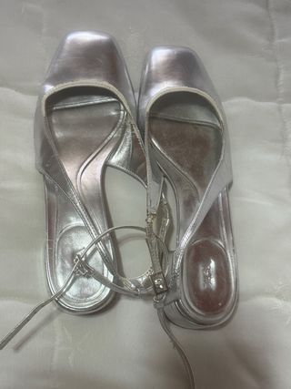 Zapatos Zara Plateados Talla 39