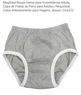 Cueca cinza com detalhes para Incontinência