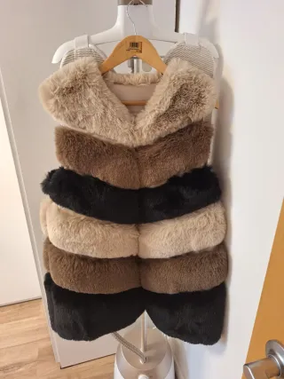Chaleco peludo multicolor talla única
