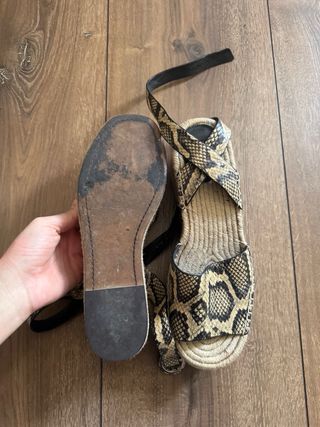 Sandalias cuña esparto Massimo Dutti