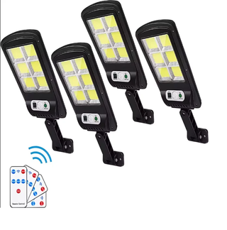 4 Faretti LED con 4 Telecomandi e Pannello solare