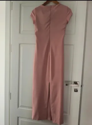 Vestido Zara rosa pastel con cinturón