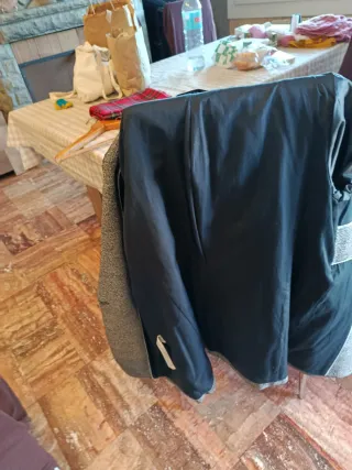 Abrigo negro y plateados mujer talla XL