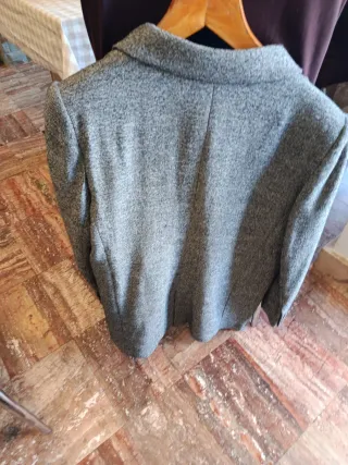 Abrigo negro y plateados mujer talla XL