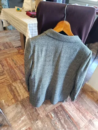 Abrigo negro y plateados mujer talla XL