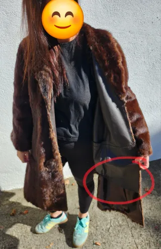 Abrigo reversible pelo y cuero