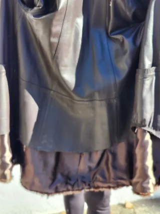 Abrigo reversible pelo y cuero