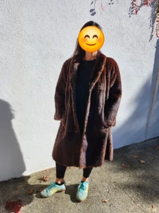 Abrigo reversible pelo y cuero