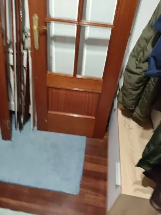 Puerta interior abatible acristalada con marcos