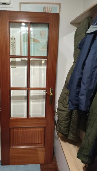 Puerta interior abatible acristalada con marcos