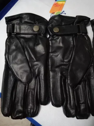 Set 2 Guanti Uomo Pelle Neri XL