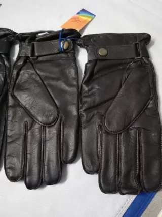 Set 2 Guanti Uomo Pelle Neri XL