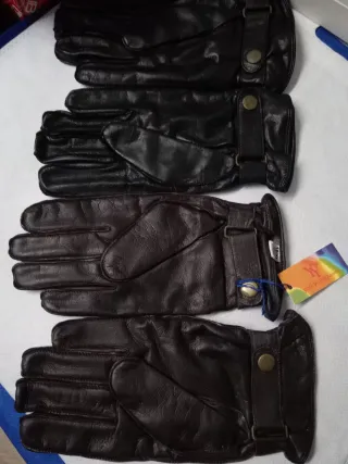 Set 2 Guanti Uomo Pelle Neri XL