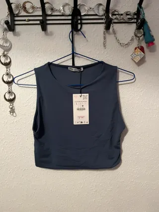 Top tirantes Zara azul talla L