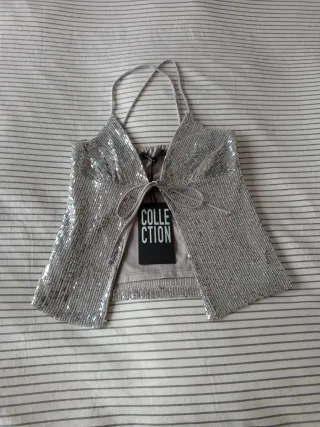 Top lentejuelas S Pull&Bear