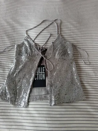 Top lentejuelas S Pull&Bear