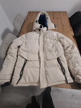 Chaqueta beige y azul hombre