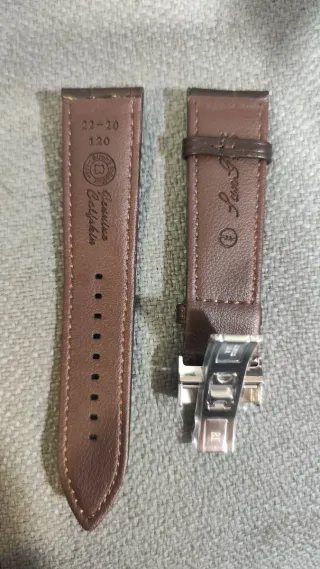 Correa Tissot Piel Marrón 22mm Cierre Mariposa