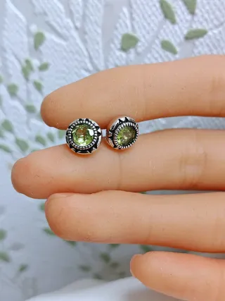Pendientes Peridoto Afganistán Plata 925