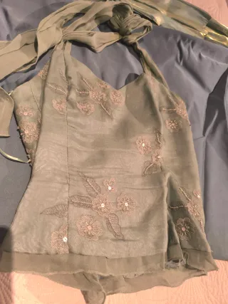 Conjunto fiesta top, falda y pañuelo