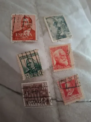 Lote 6 sellos españoles antiguos