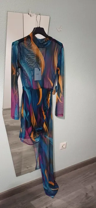 Vestido transparente estampado