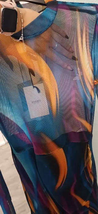 Vestido transparente estampado