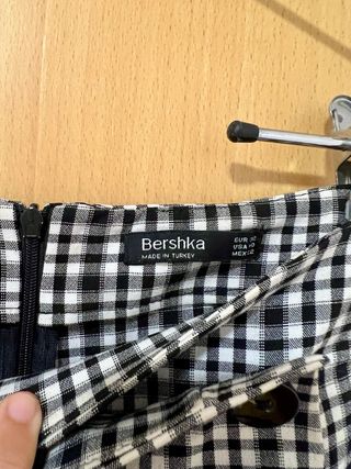 Falda-pantalón cuadros Bershka