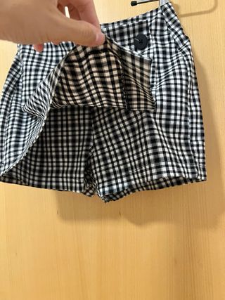 Falda-pantalón cuadros Bershka