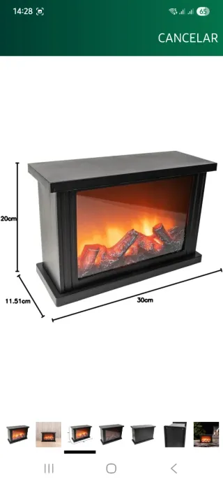 Chimenea decorativa con efecto fuego